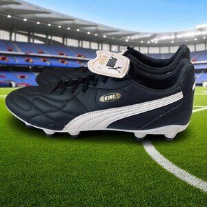 Puma King Top FG Firm Ground Soccer Cleats Black White Mens Size 10 Football Boo